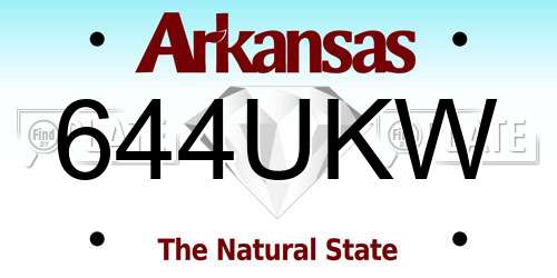 644UKW Arkansas License Plate