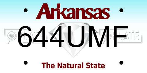 644UMF Arkansas License Plate