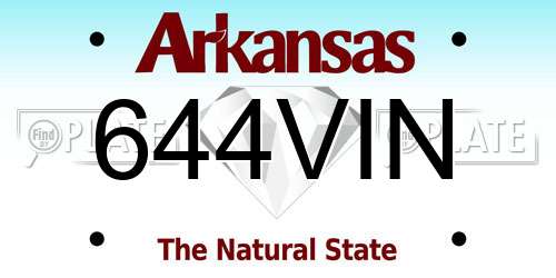 644VIN Arkansas License Plate