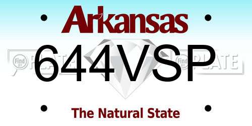 644VSP Arkansas License Plate