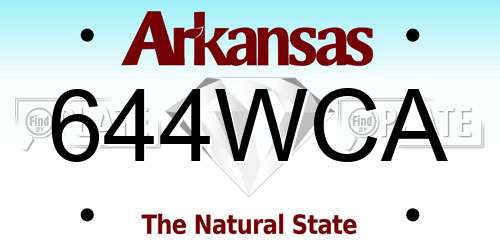 644WCA Arkansas License Plate
