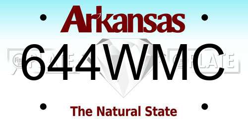 644WMC Arkansas License Plate