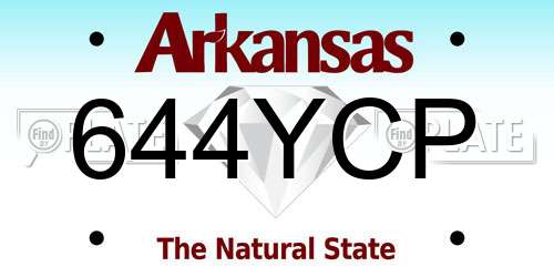 644YCP Arkansas License Plate