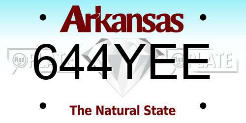 644YEE Arkansas License Plate