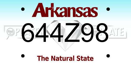 644Z98 Arkansas License Plate