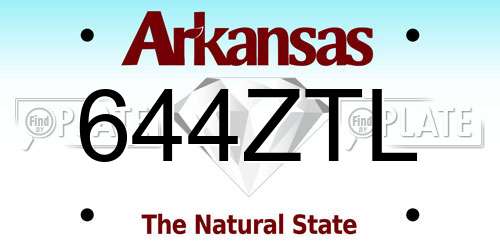 644ZTL Arkansas License Plate
