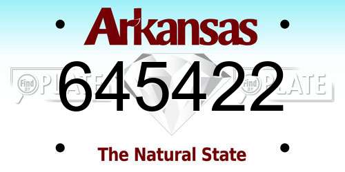 645422 Arkansas License Plate