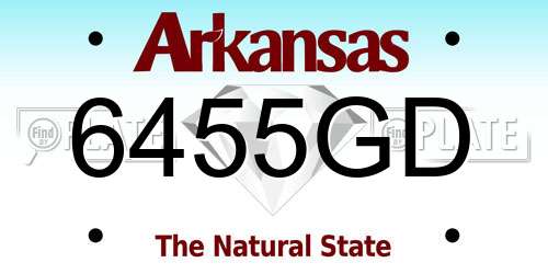 6455GD Arkansas License Plate