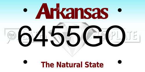 6455GO Arkansas License Plate