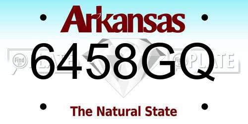 6458GQ Arkansas License Plate