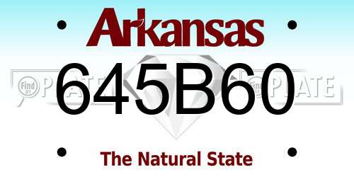 645B60 Arkansas License Plate