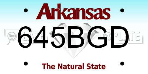 645BGD Arkansas License Plate