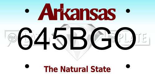 645BGO Arkansas License Plate