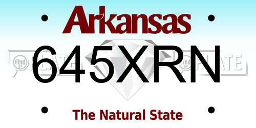 645XRN Arkansas License Plate