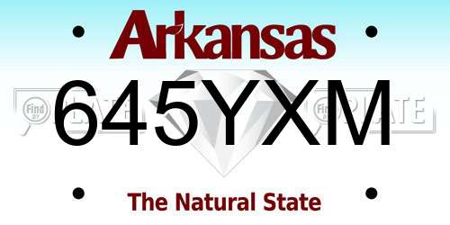 645YXM Arkansas License Plate