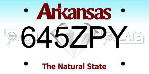 645ZPY Arkansas License Plate