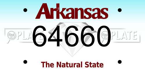 64660 Arkansas License Plate