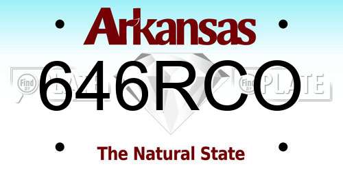 646RCO Arkansas License Plate