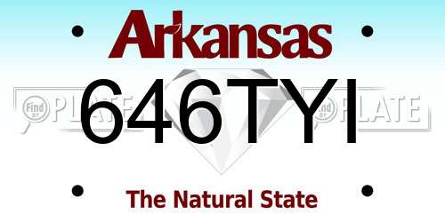 646TYI Arkansas License Plate