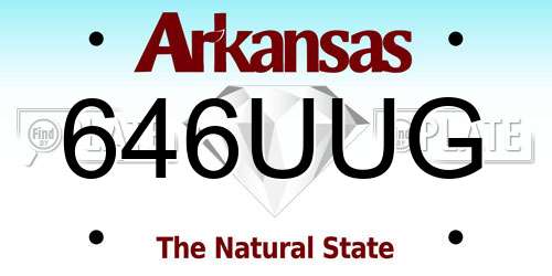 646UUG Arkansas License Plate