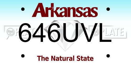 646UVL Arkansas License Plate