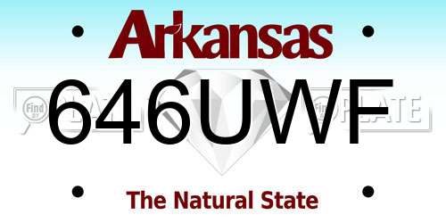 646UWF Arkansas License Plate