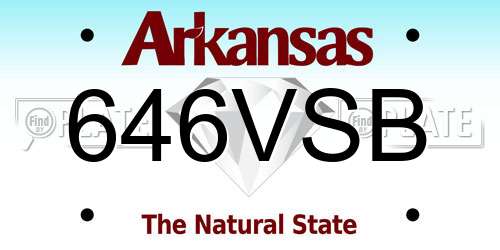 646VSB Arkansas License Plate