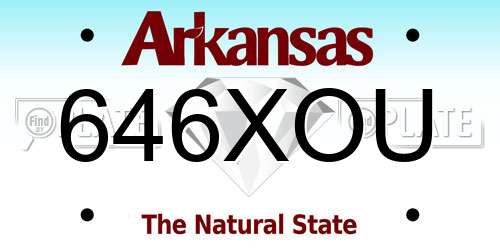 646XOU Arkansas License Plate
