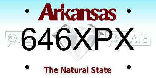 646XPX Arkansas License Plate