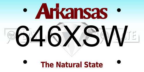 646XSW Arkansas License Plate