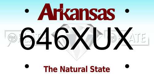646XUX Arkansas License Plate