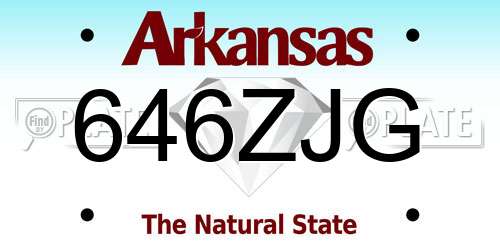 646ZJG Arkansas License Plate