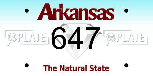 647 Arkansas License Plate