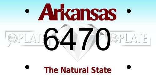 6470 Arkansas License Plate