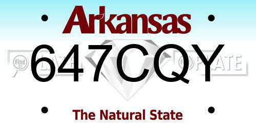 647CQY Arkansas License Plate