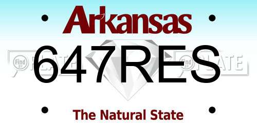 647RES Arkansas License Plate