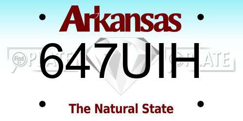 647UIH Arkansas License Plate