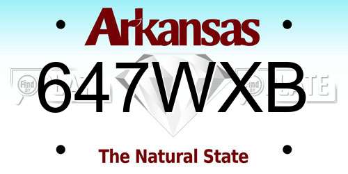 647WXB Arkansas License Plate