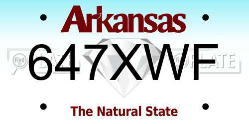 647XWF Arkansas License Plate