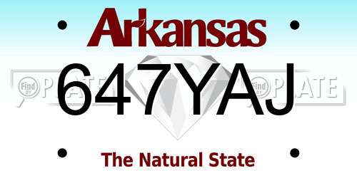 647YAJ Arkansas License Plate