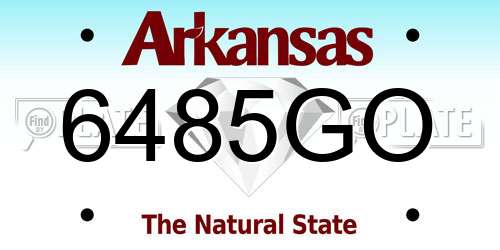 6485GO Arkansas License Plate