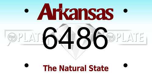 6486 Arkansas License Plate