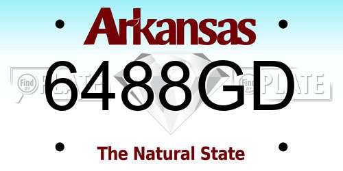 6488GD Arkansas License Plate