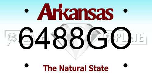 6488GO Arkansas License Plate