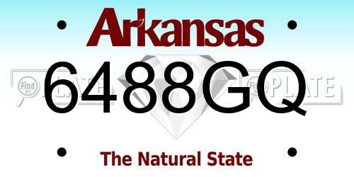 6488GQ Arkansas License Plate