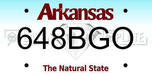 648BGO Arkansas License Plate