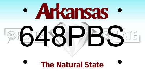 648PBS Arkansas License Plate