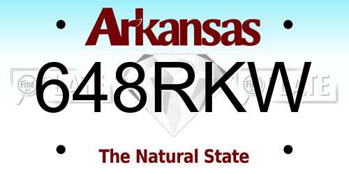 648RKW Arkansas License Plate