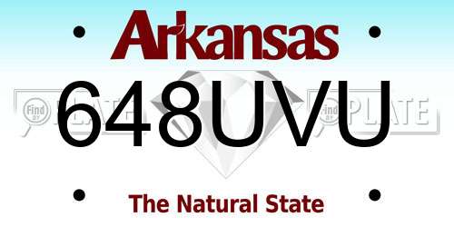 648UVU Arkansas License Plate