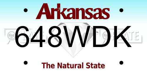 648WDK Arkansas License Plate